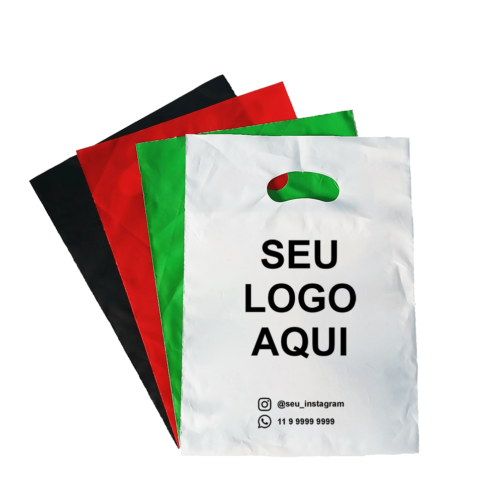 Sacola Personalizada Plástica 30x40 Alça Boca Palhaço