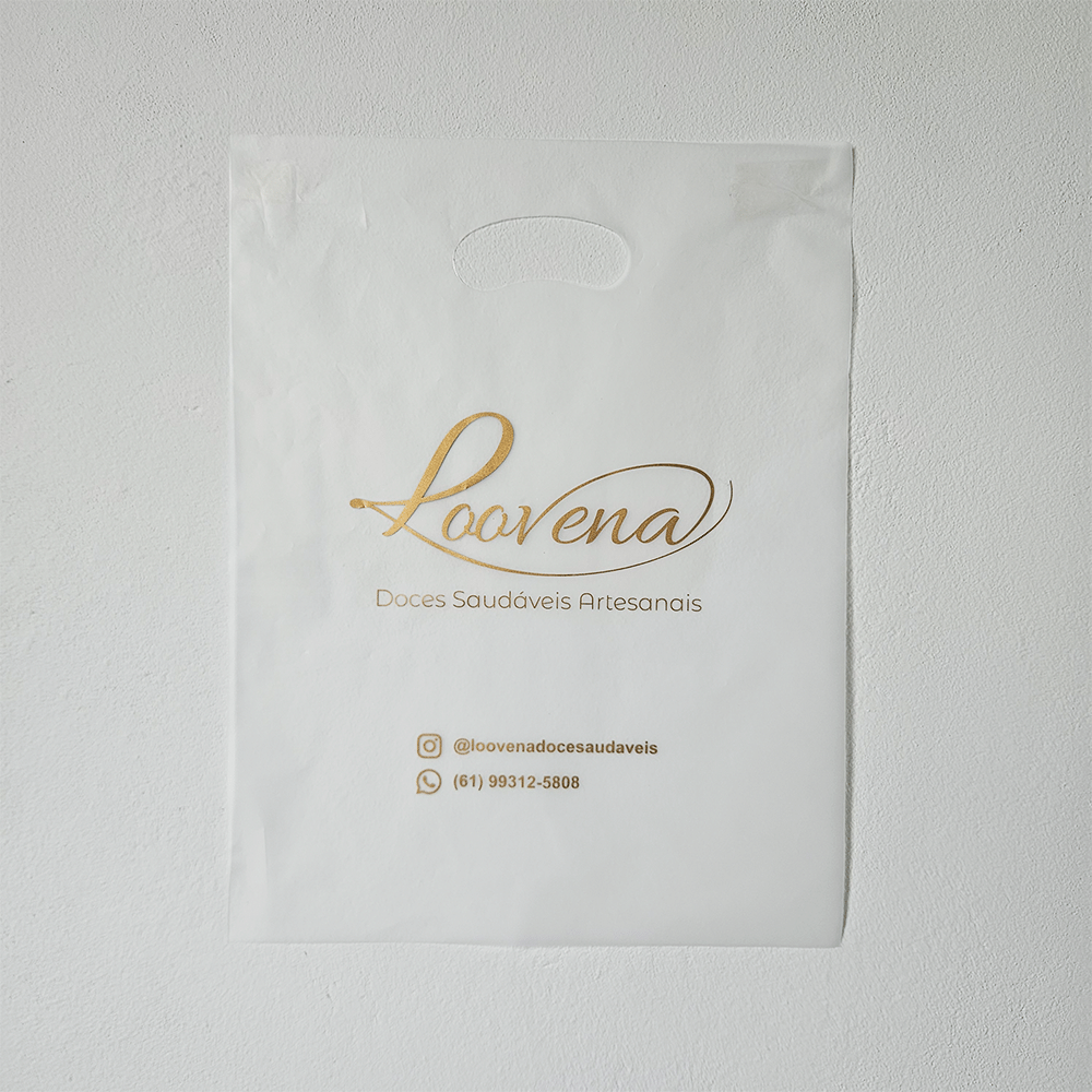 Sacola boca de palhaço transparente personalizada